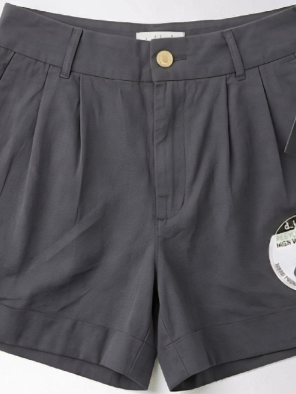 Nicole Miller High-Waist Pleated Vintage Style Gray Shorts NWT Size 2